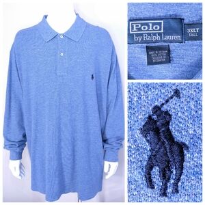 POLO RALPH LAUREN 3XLT Long Sleeve Shirt XXXL 3XL BIG & TALL VINTAGE Rugby RL